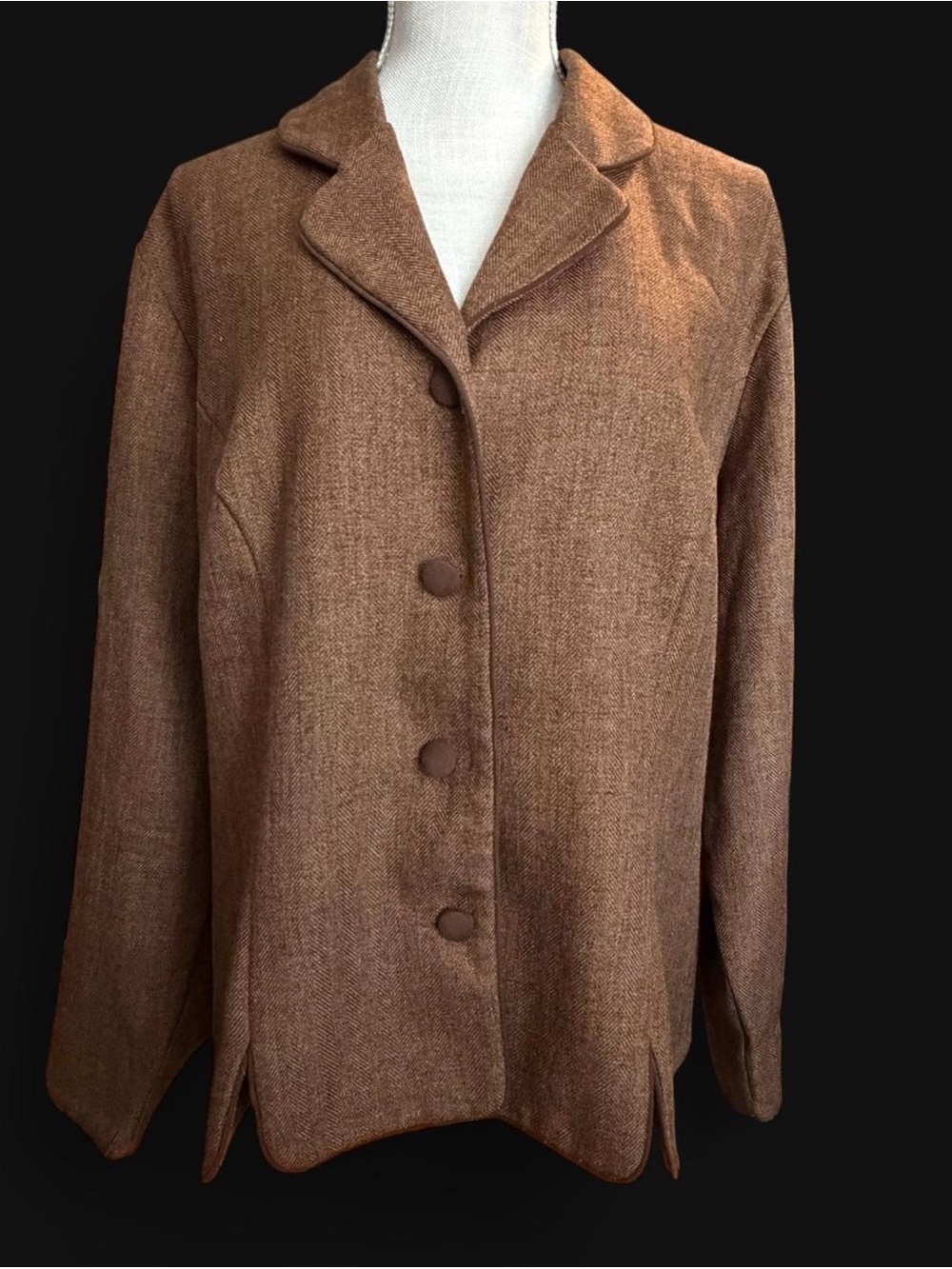 Sag Harbor Rustic Brown Button-Up Blazer